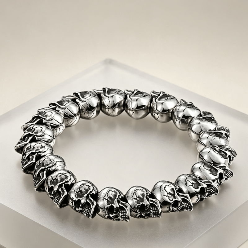 Men's Retro Punk Small Skull Bracelet